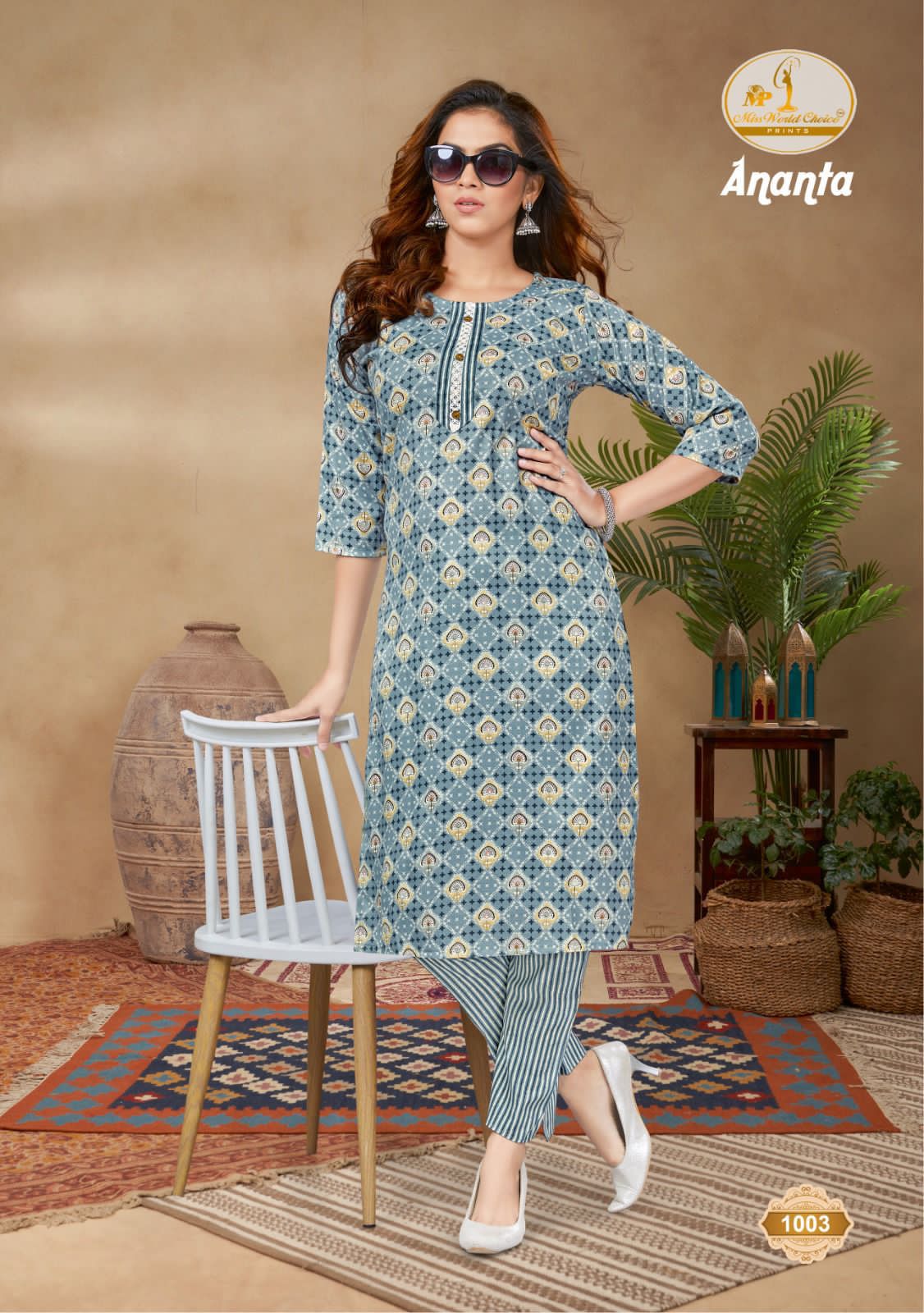 Miss World Ananta 1 Cotton Printed Kurti With Bottom Catalog
